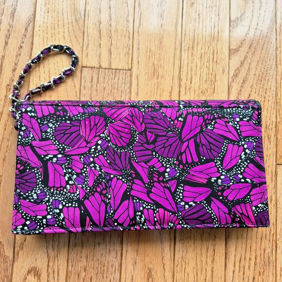 Pineda Covalin Monarch Butterfly Clutch Bag with Removeable Wrist Chain - Picture 8 of 13